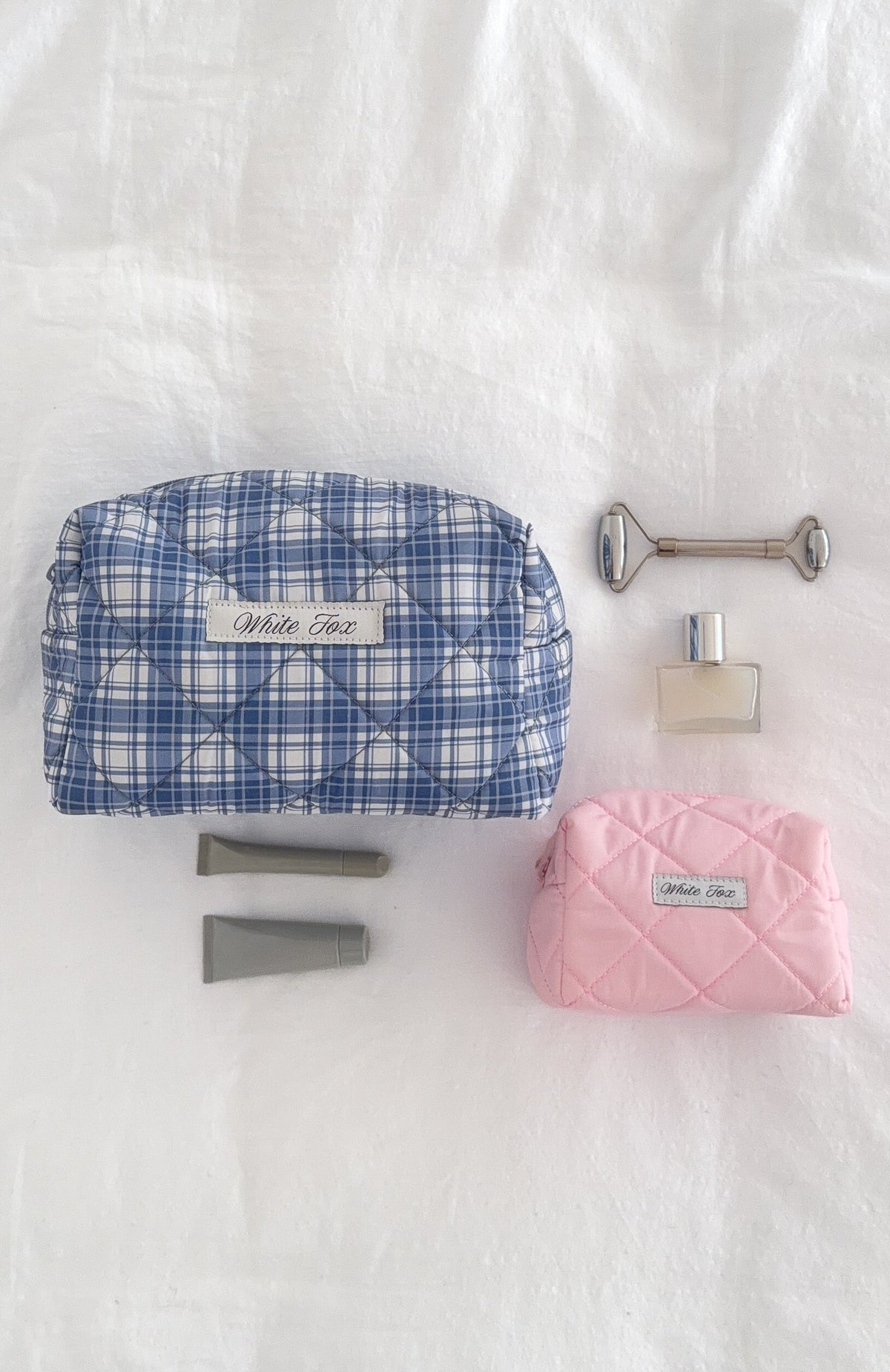 Trending The Social Club Gabrielle 2 Pack Cosmetic Case Blue PlaidPink