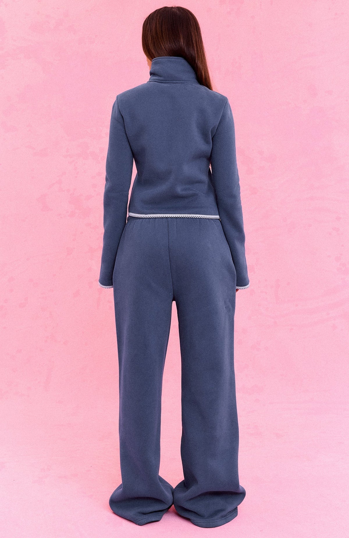 Trending The Social Club Helena Wide Leg Sweatpants Navy