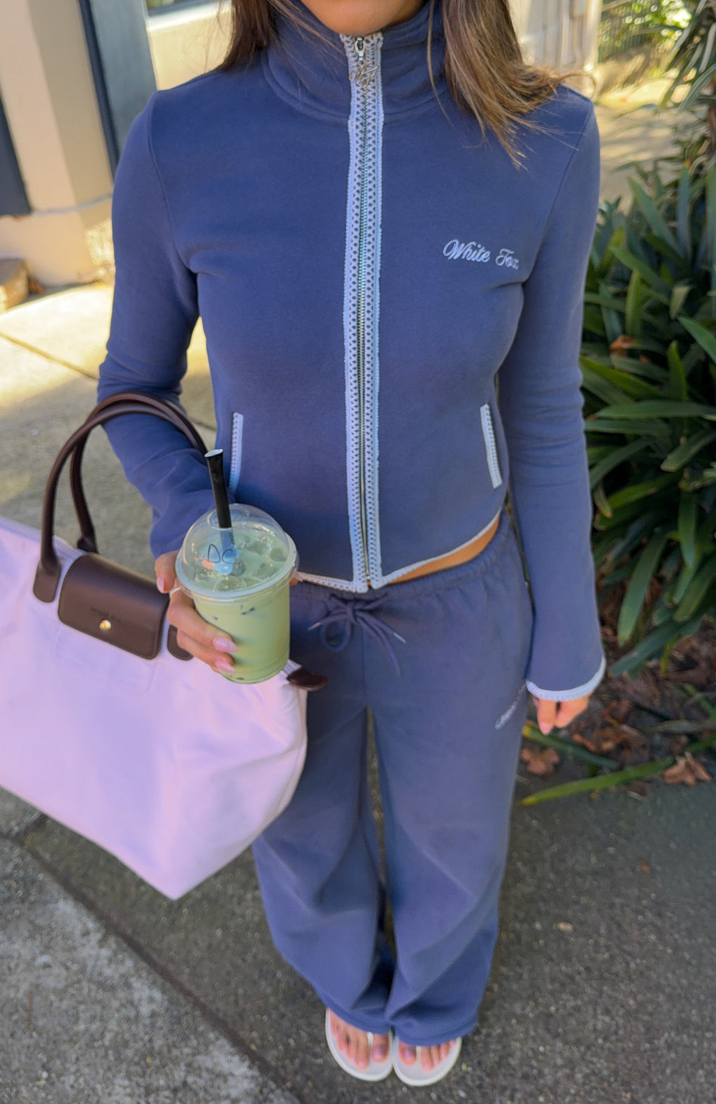 Trending The Social Club Helena Wide Leg Sweatpants Navy