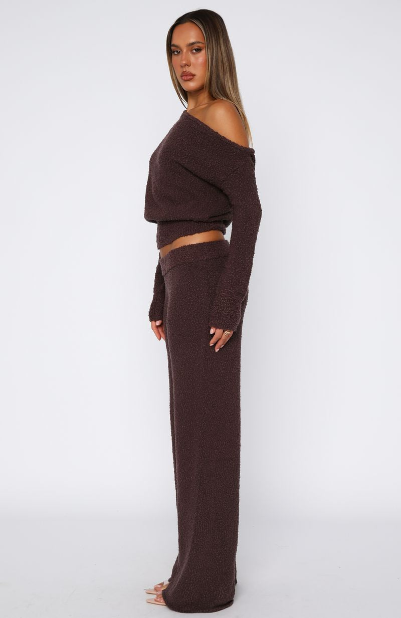 Trending Please Be Mine Knit Pants Chocolate