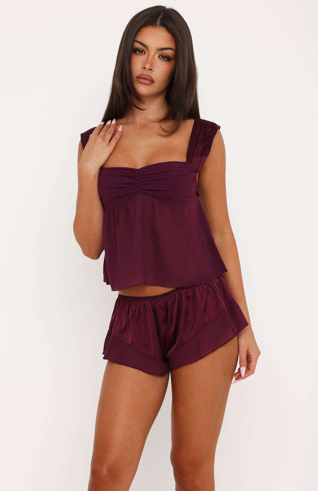 Trending Quiet Love Pyjama Set Plum