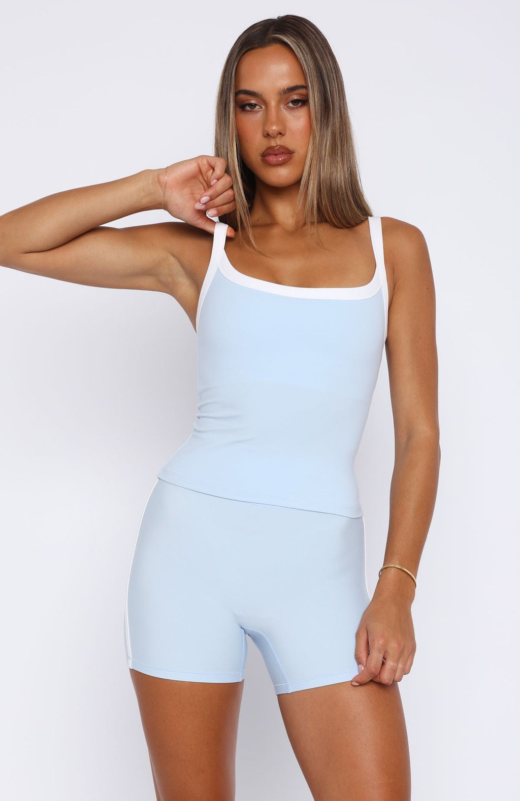 Trending Nows The Time Active Tank Baby BlueWhite
