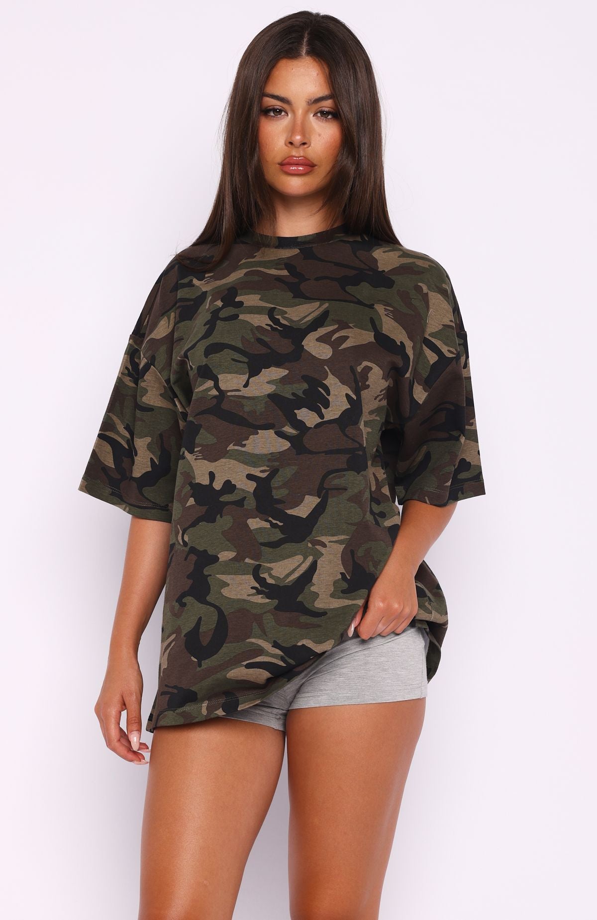 Trending In Plain Sight Oversized Tee Green Camo