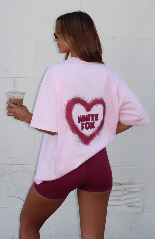 Trending 11th Street City Girl At Heart Oversized Tee Strawberry Whip