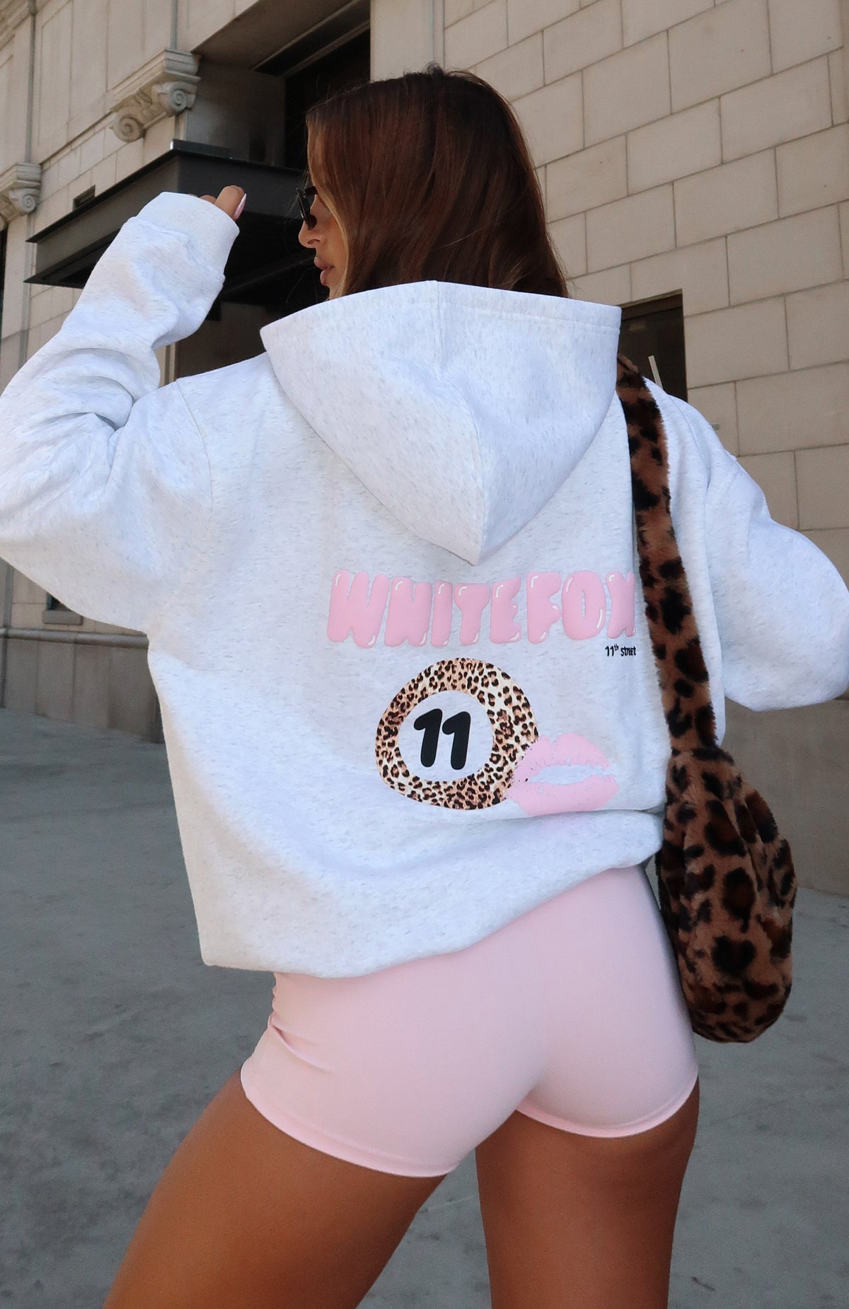 Trending 11th Street Shes So Lucky Oversized Hoodie Leopard Splice