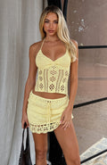 Trending Dont Ask Me That Crochet Mini Skirt Lemon