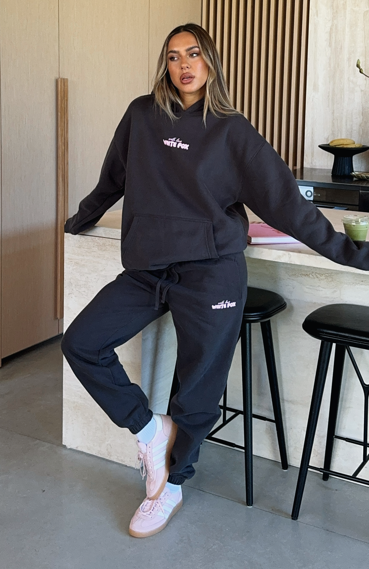 Trending With Love In The Moment Sweatpants Charcoal
