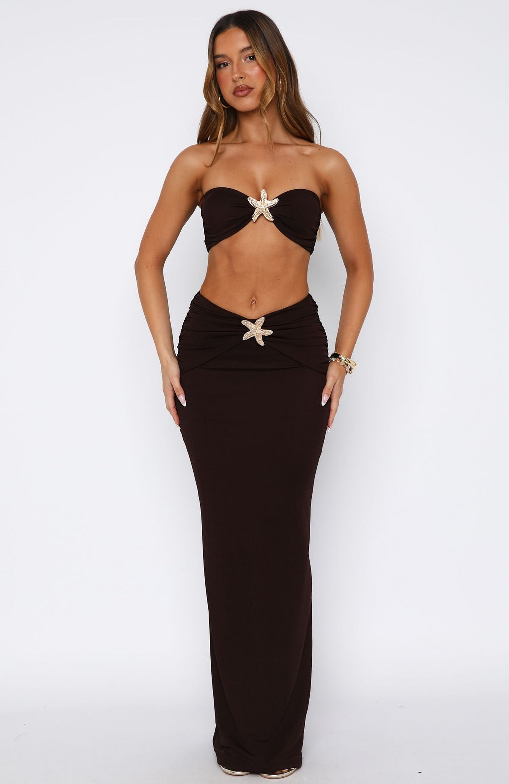 Trending Lil Mermaid Maxi Skirt Chocolate
