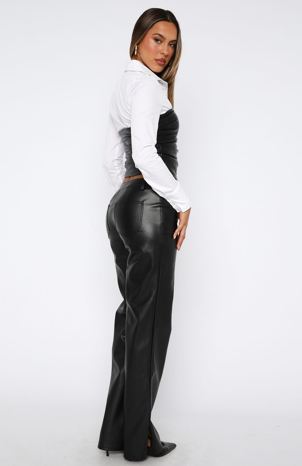 Trending Hopeful For Today PU Pants Black