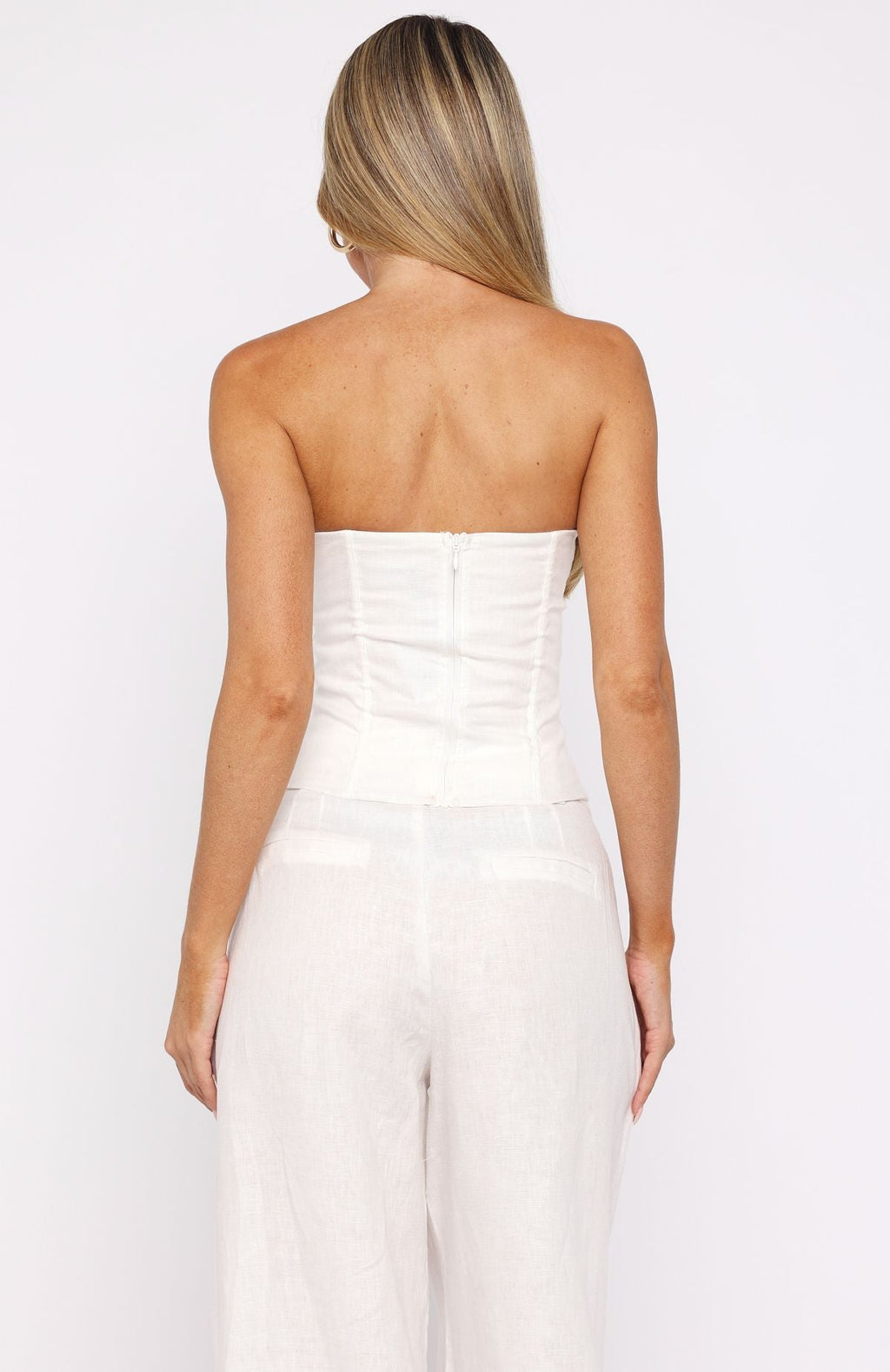 Trending Downtown Pulse Strapless Bustier White
