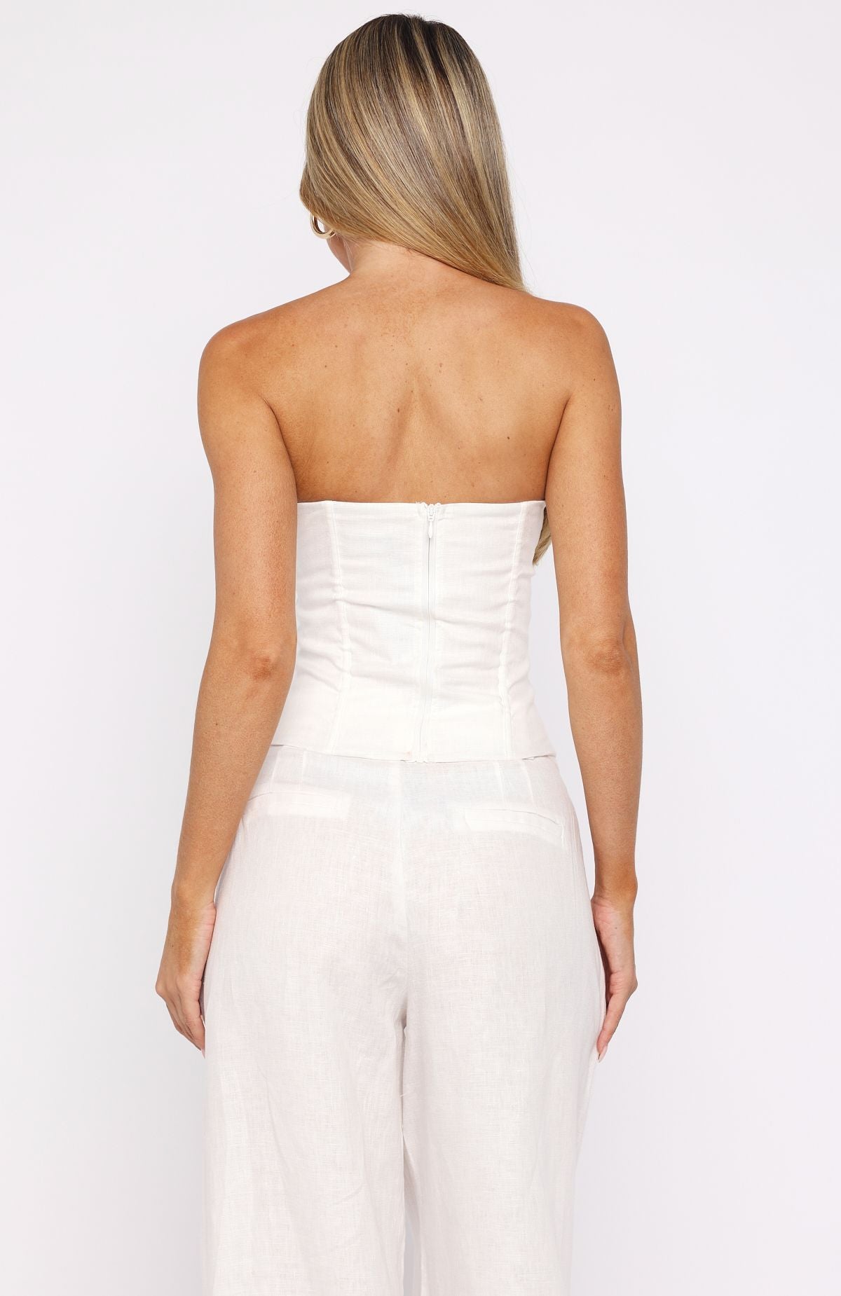 Trending Downtown Pulse Strapless Bustier White