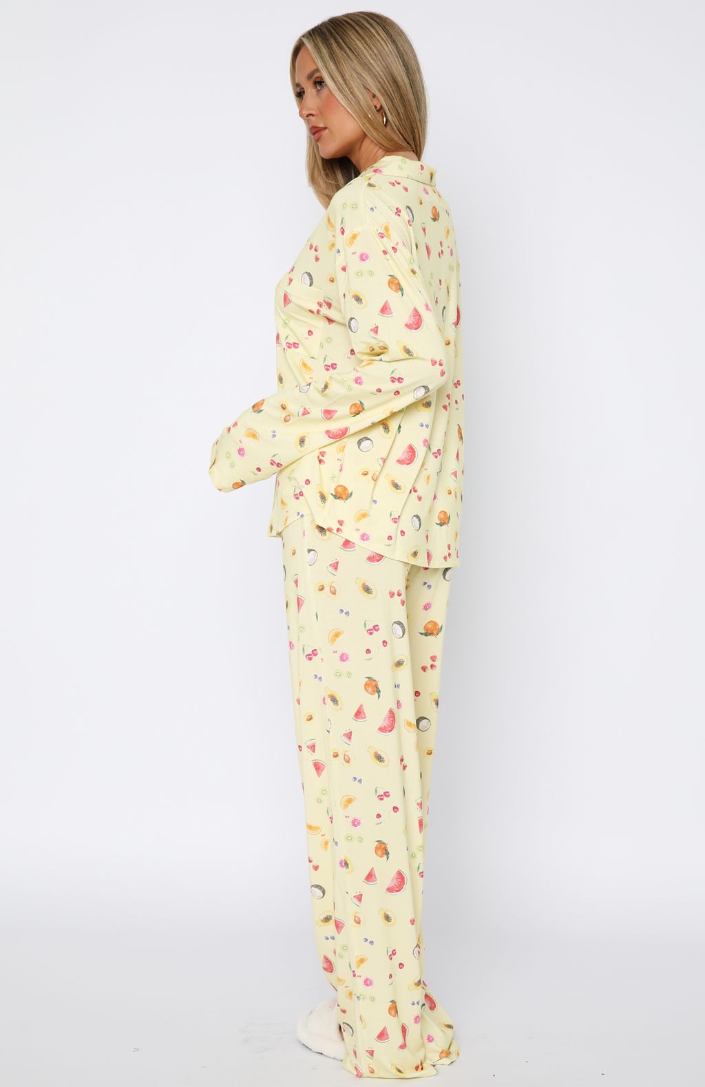 Trending Pillow Talk Printed Long Sleeve Pyjama Set Fruit Salad