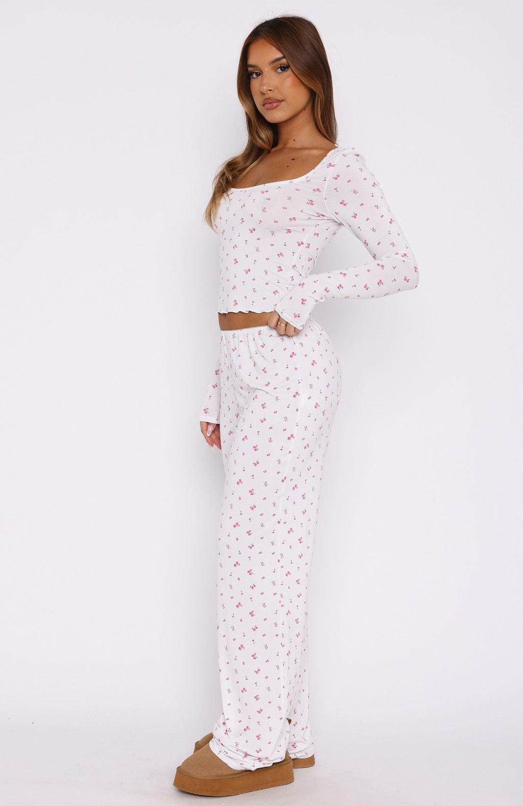 Trending Dreamy Pyjama Pants Pink Blossom