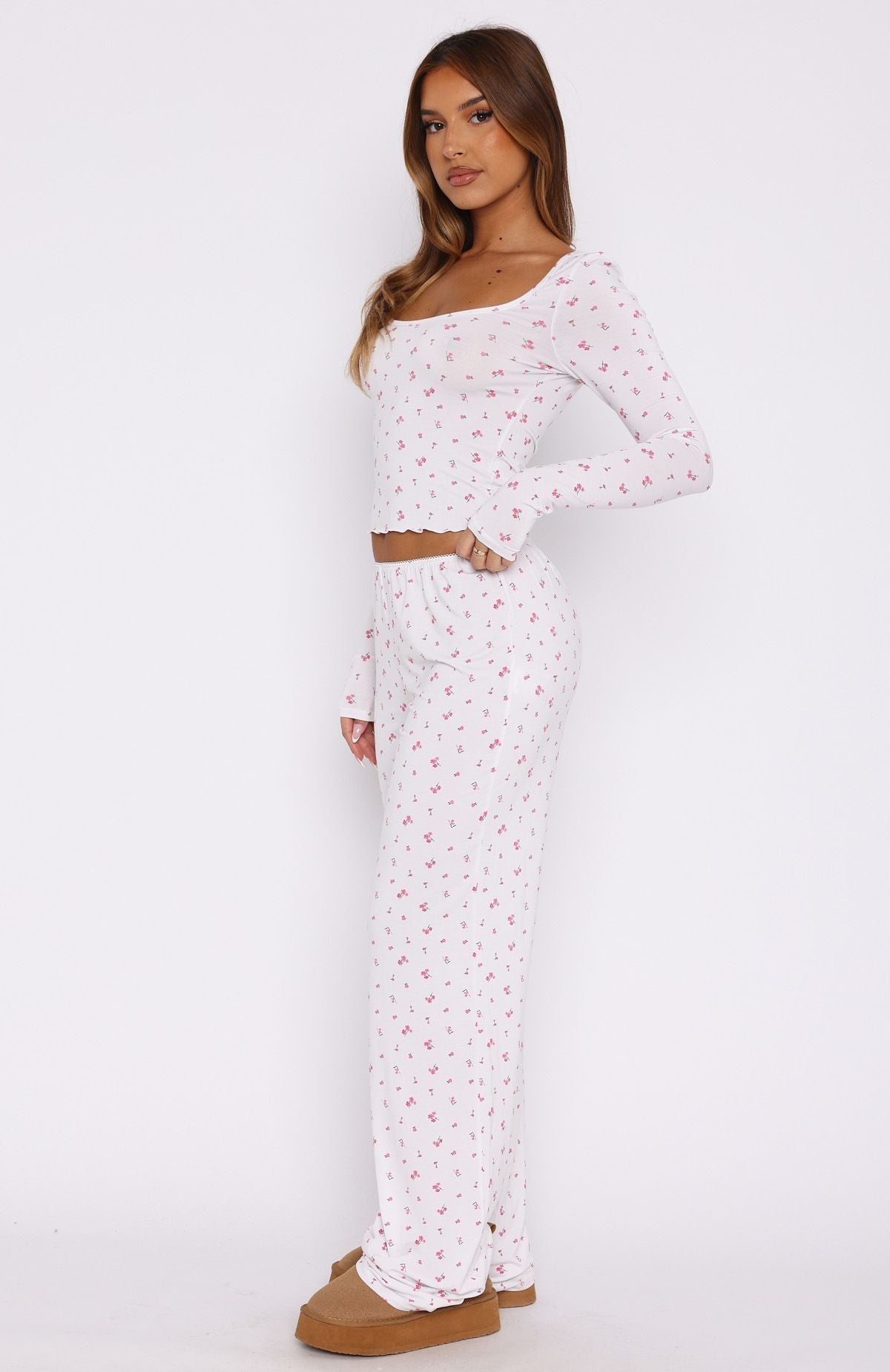 Trending Dreamy Pyjama Pants Pink Blossom