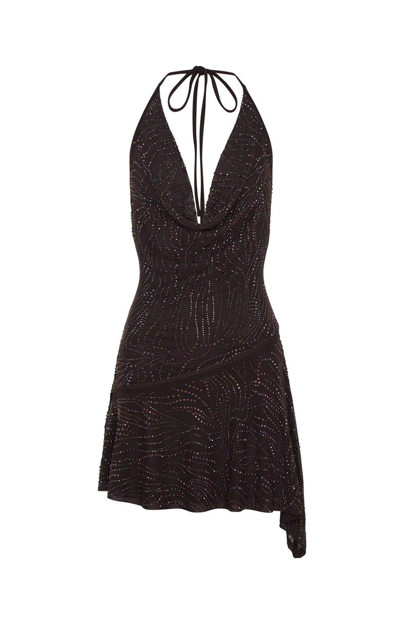 Trending Wild Devotion Embellished Mini Dress Chocolate
