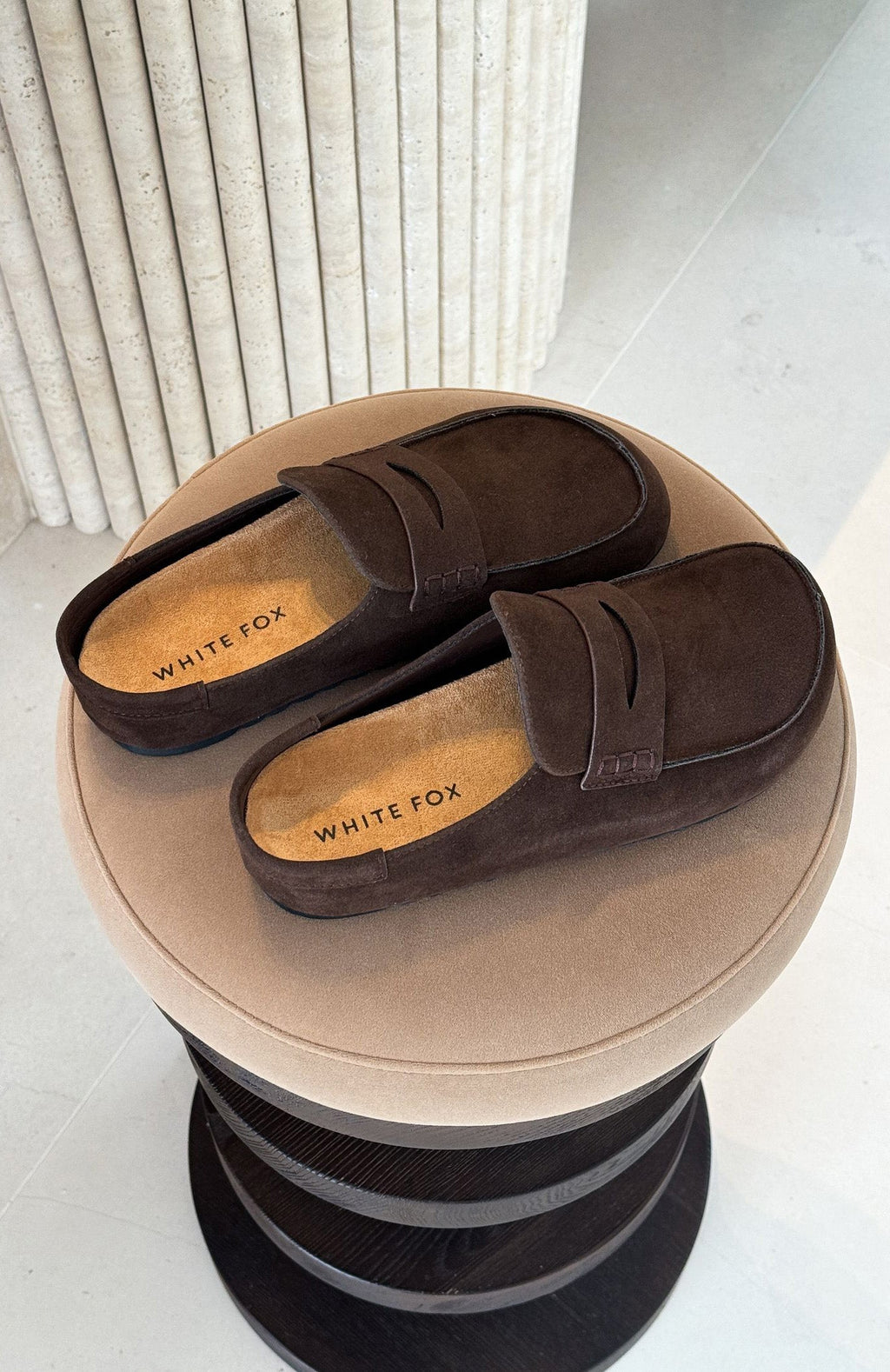 Trending Cayson Loafer Slides Chocolate Faux Suede