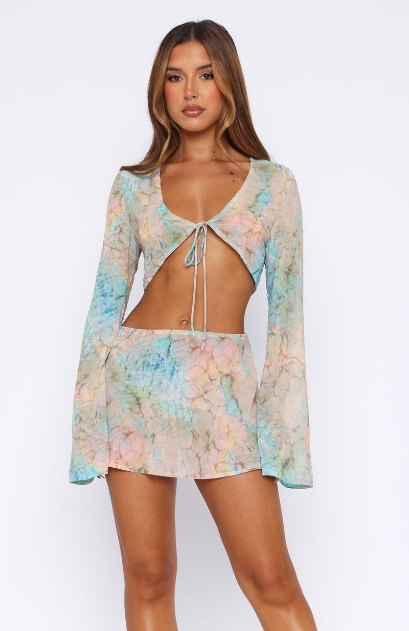 Trending Aura Wave Mini Skirt Seaside Mottle