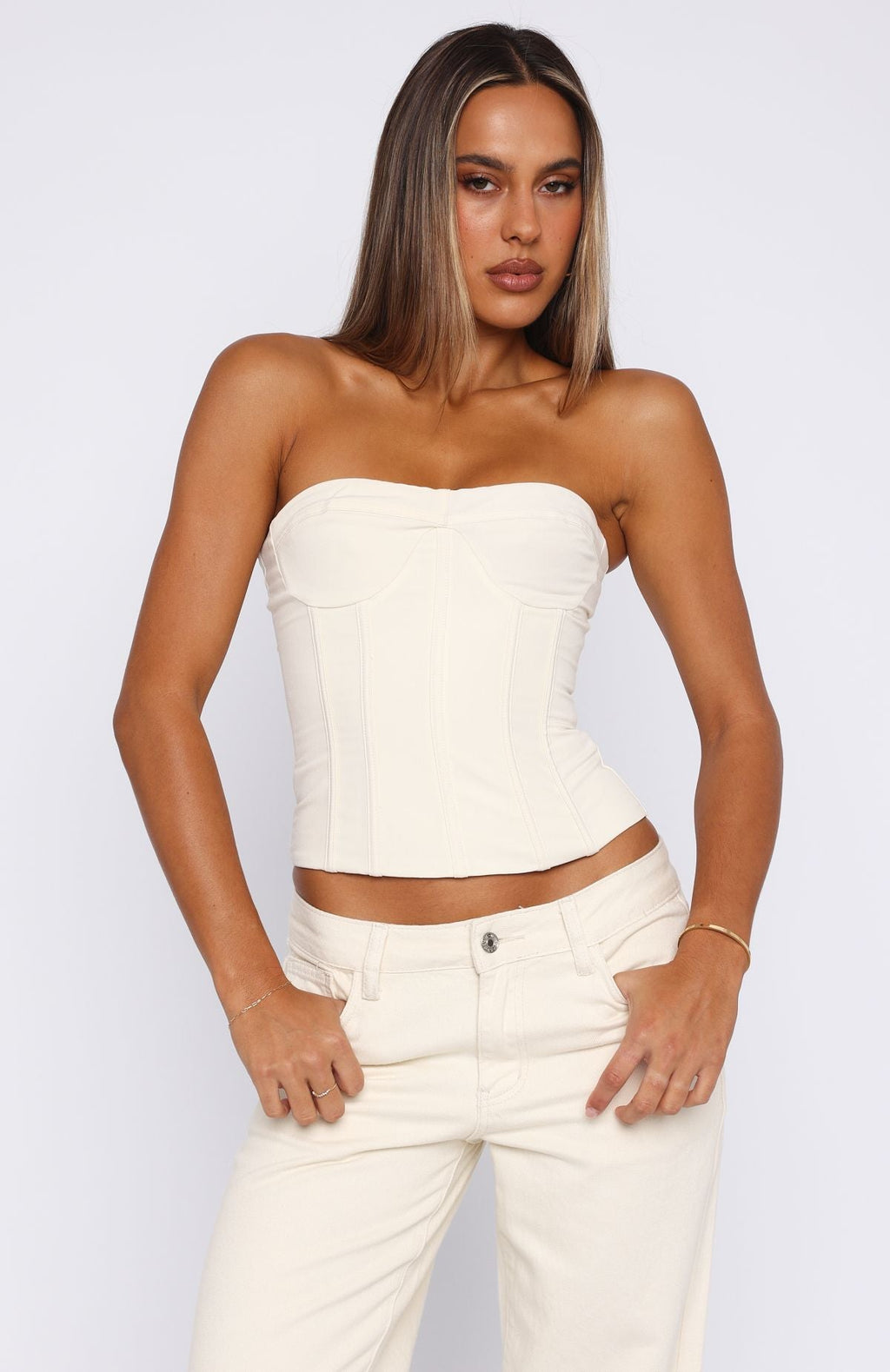 Trending Little Lies Bustier Off White