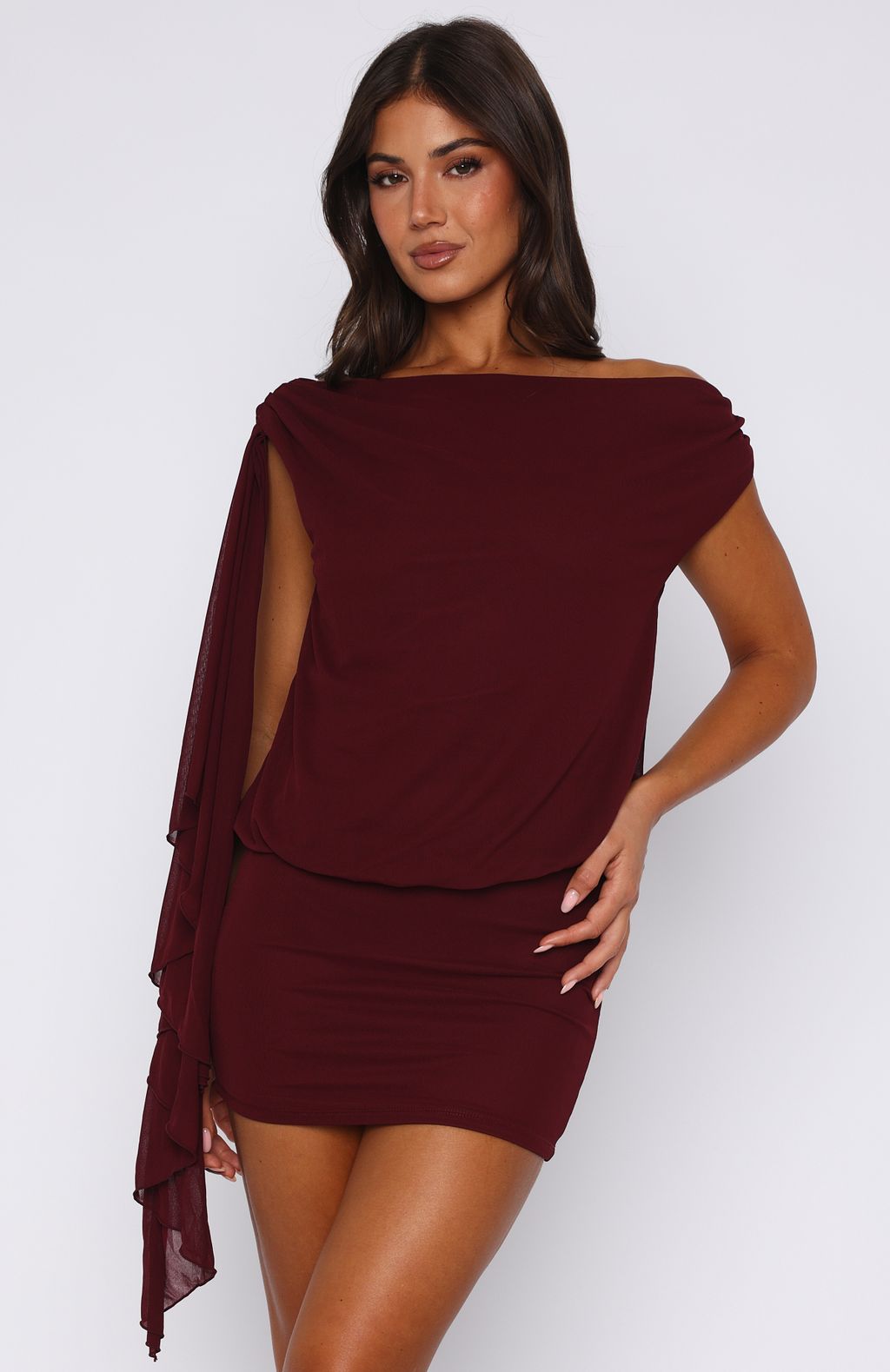 Trending Sicilian Dreams Mini Dress Wine