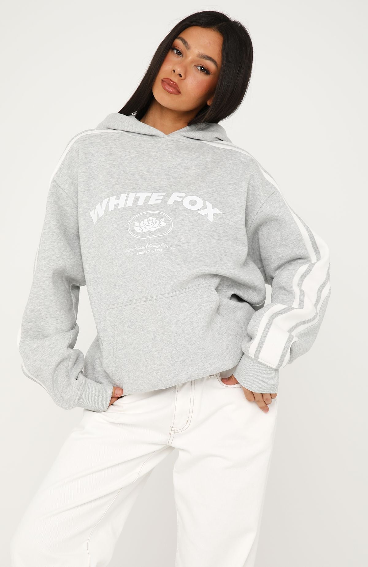 Trending Were On A Roll Oversized Hoodie Dark Grey Marle