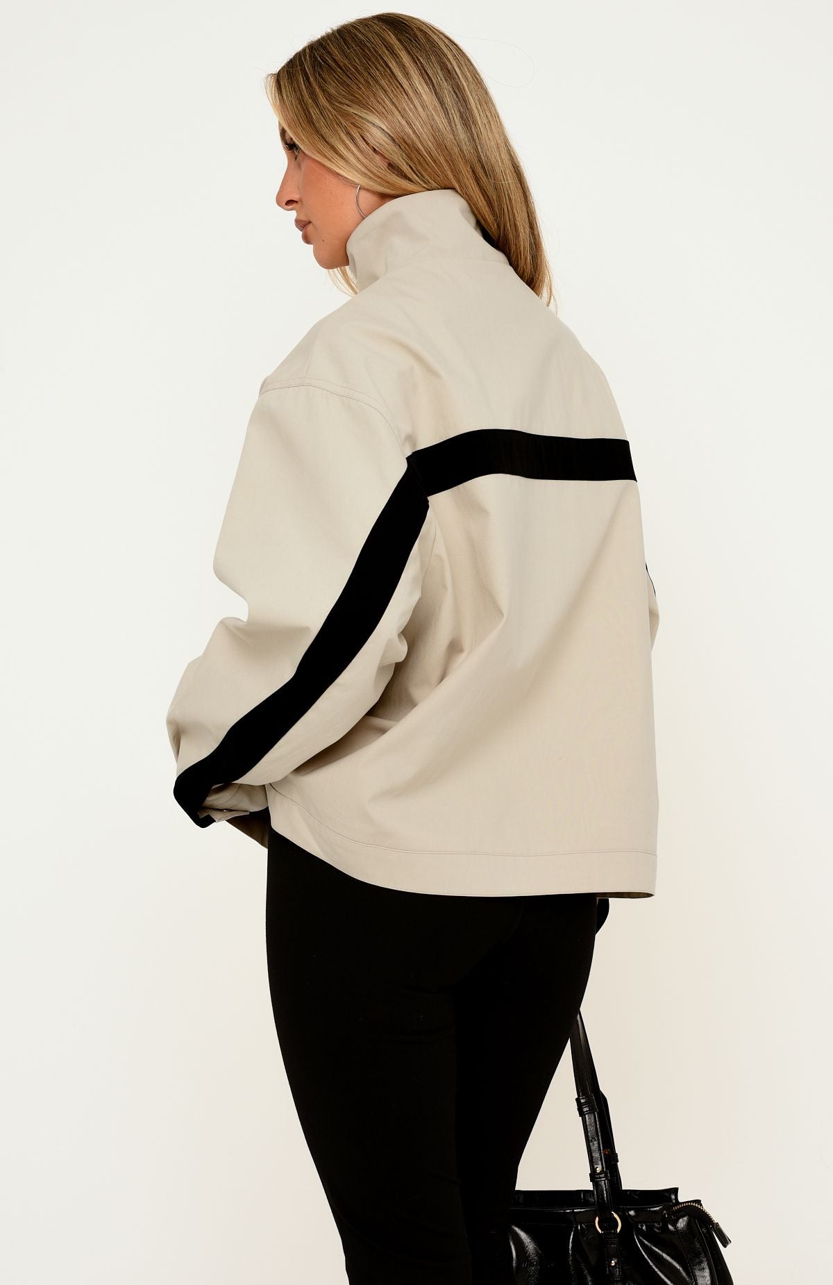 Trending Wilhemina Funnel Neck Jacket StoneBlack