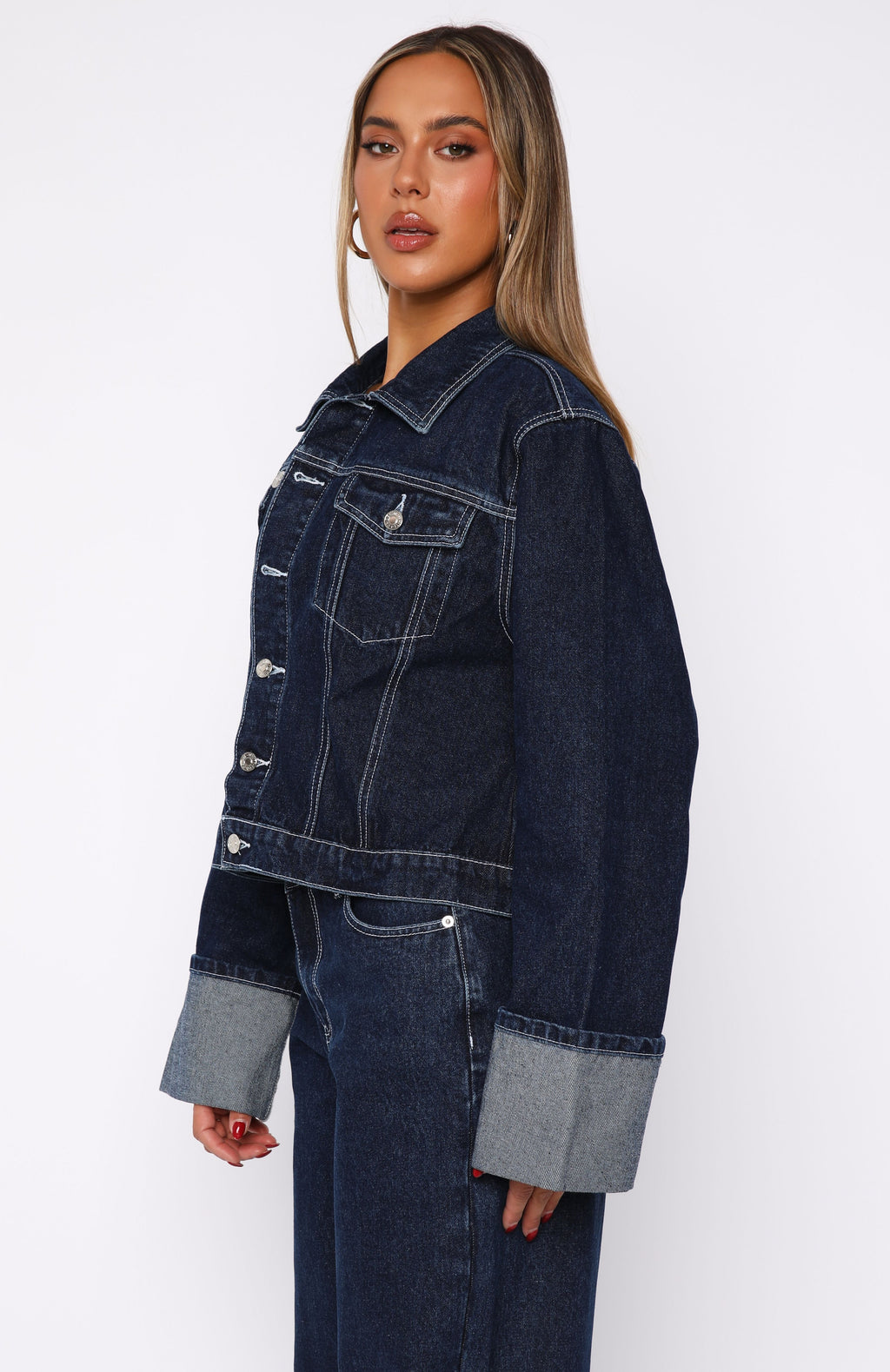 Trending Charlotte Denim Jacket Dark Indigo Wash