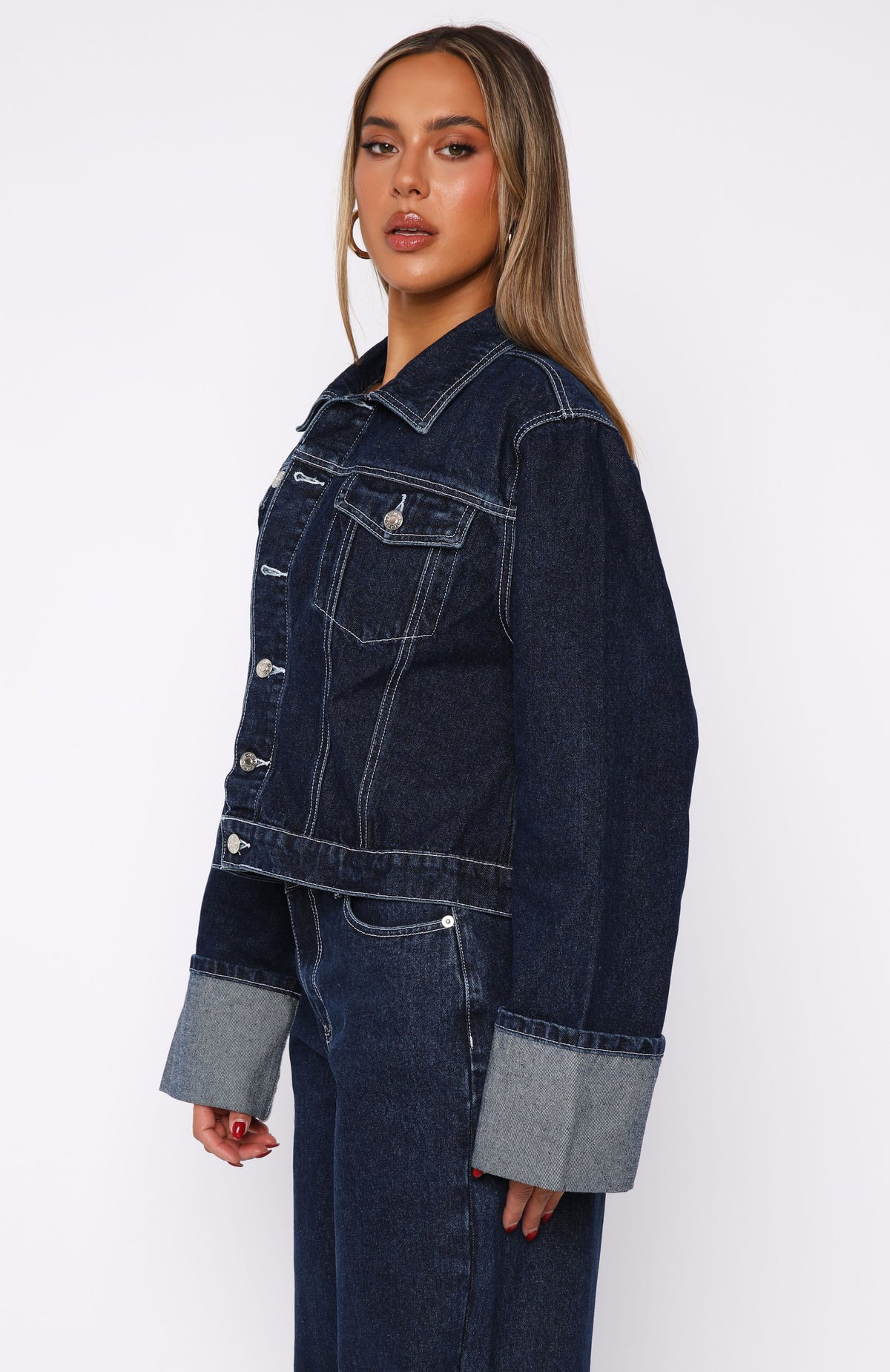 Trending Charlotte Denim Jacket Dark Indigo Wash