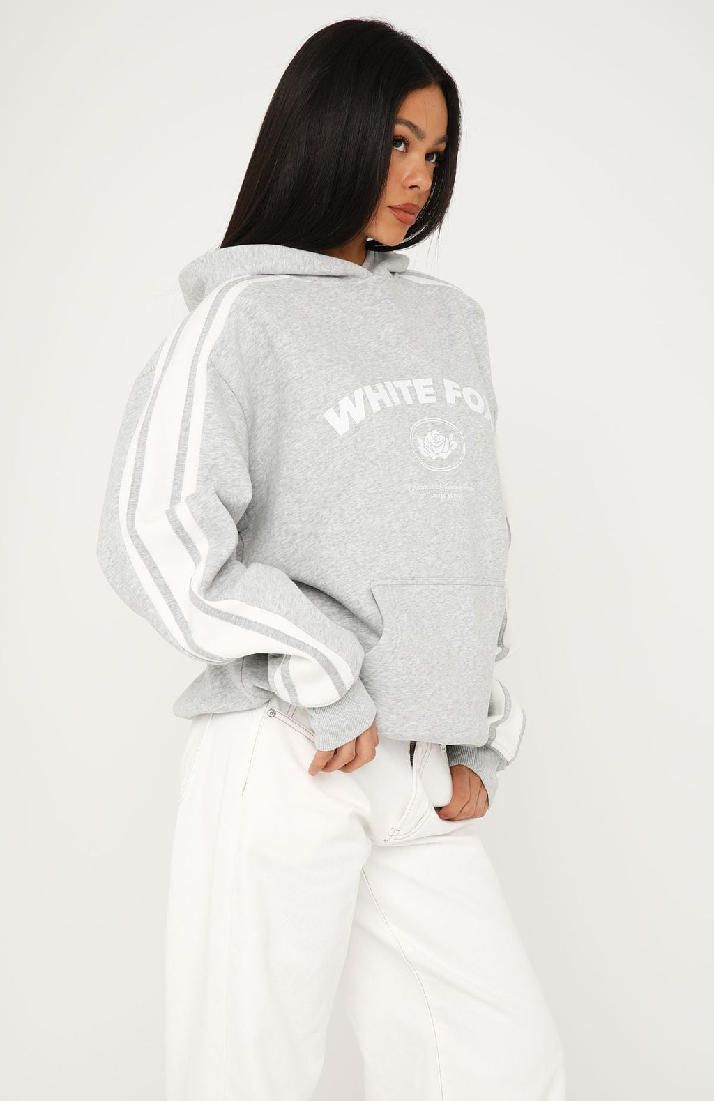 Trending Were On A Roll Oversized Hoodie Dark Grey Marle