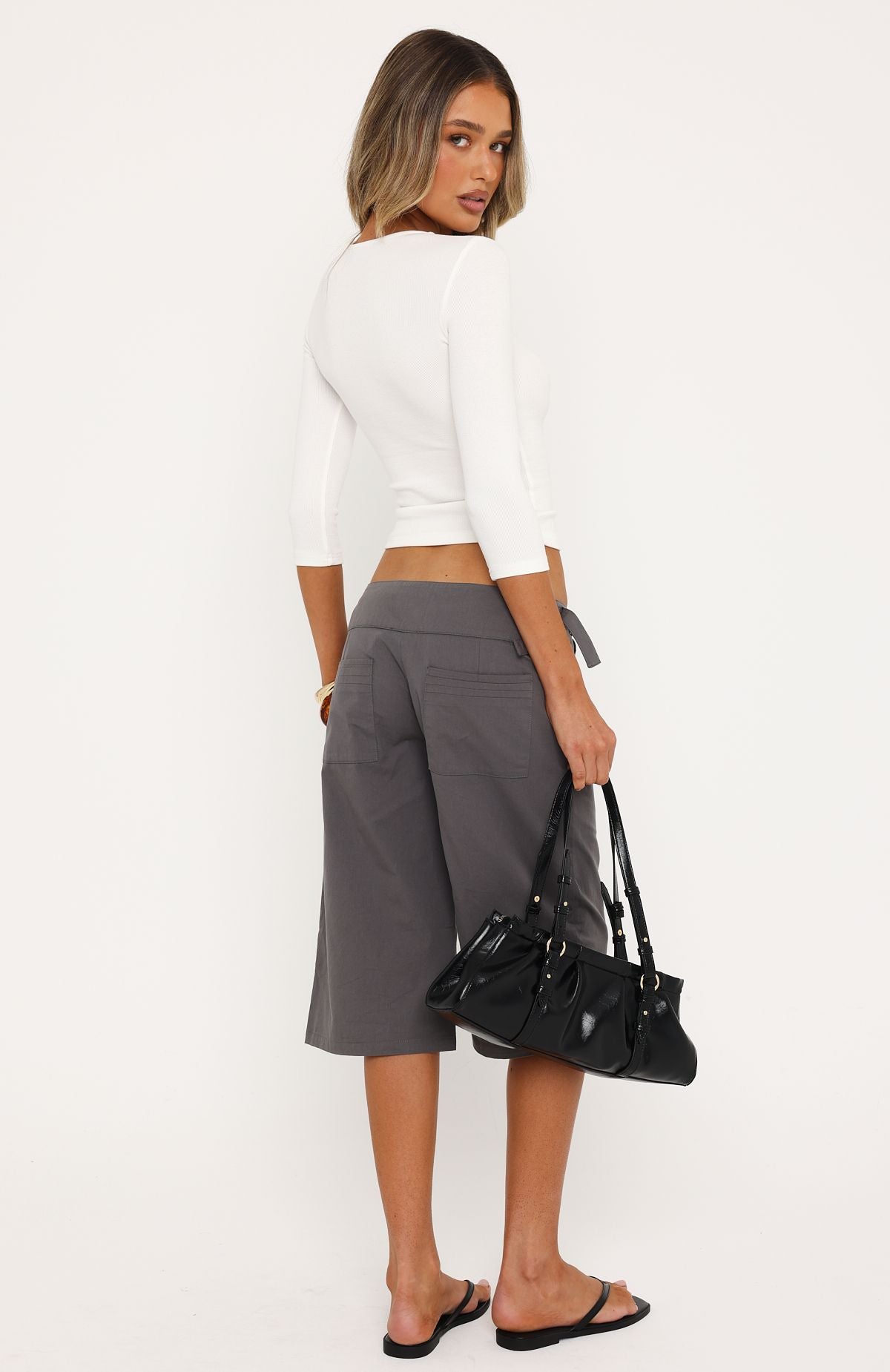 Trending Get Ready With Me Capri Pants Grey