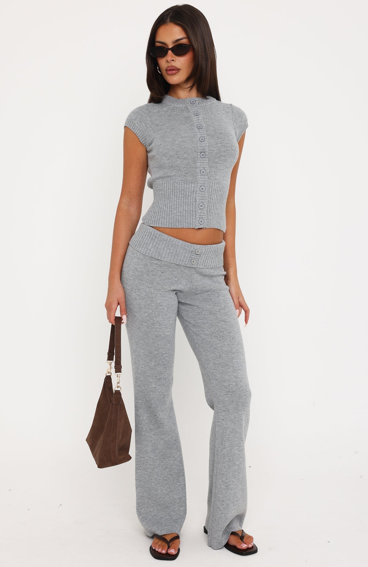 Trending Almost Love Knit Pants Grey