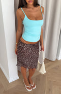 Trending Angel Status Midi Skirt Leopard Print