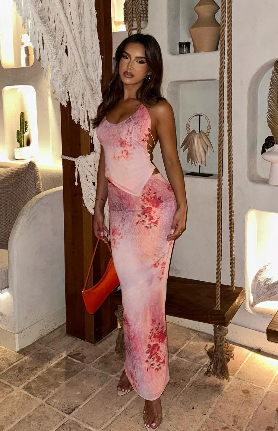 Trending No Later Maxi Skirt Peach Nectar
