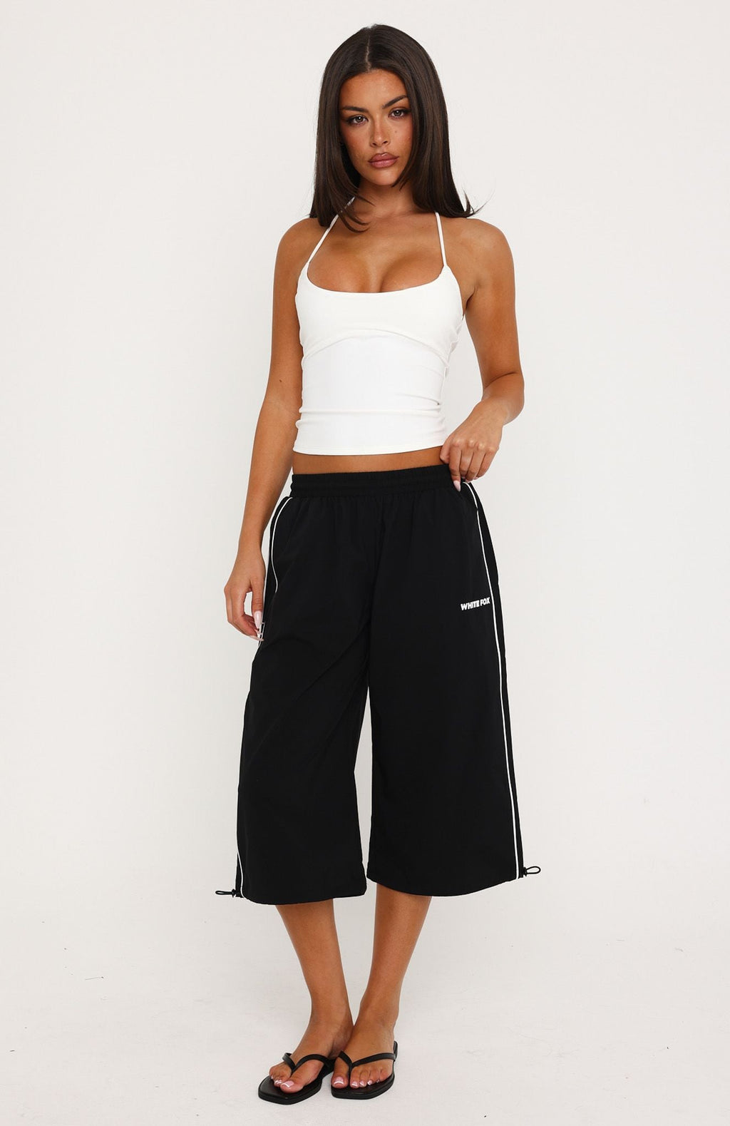 Trending Willing To Do Relaxed Cargo Capris Black