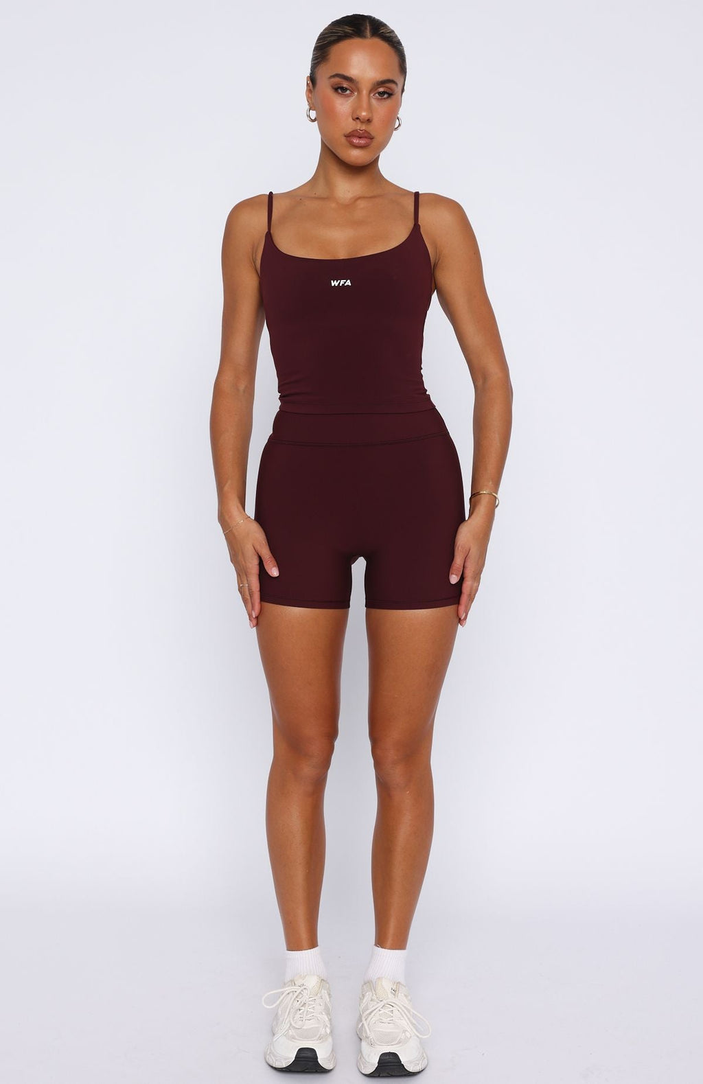 Trending Keep Up High Waisted Shorts 4 Merlot