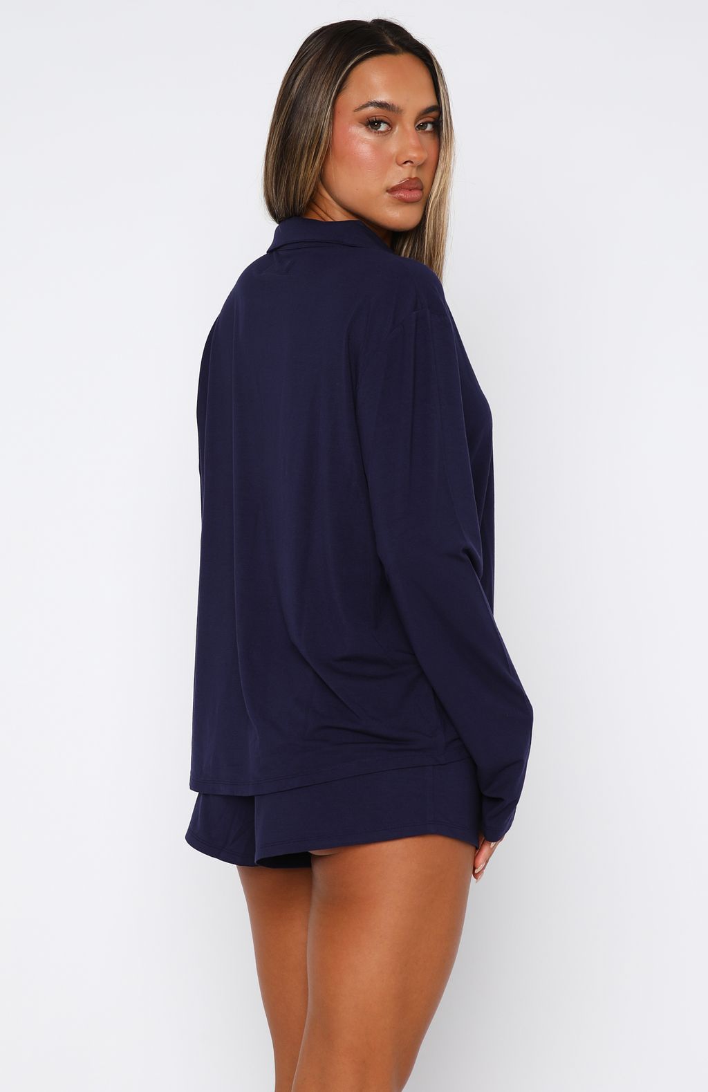 Trending Dreamscape Long Sleeve Pyjama Set Navy