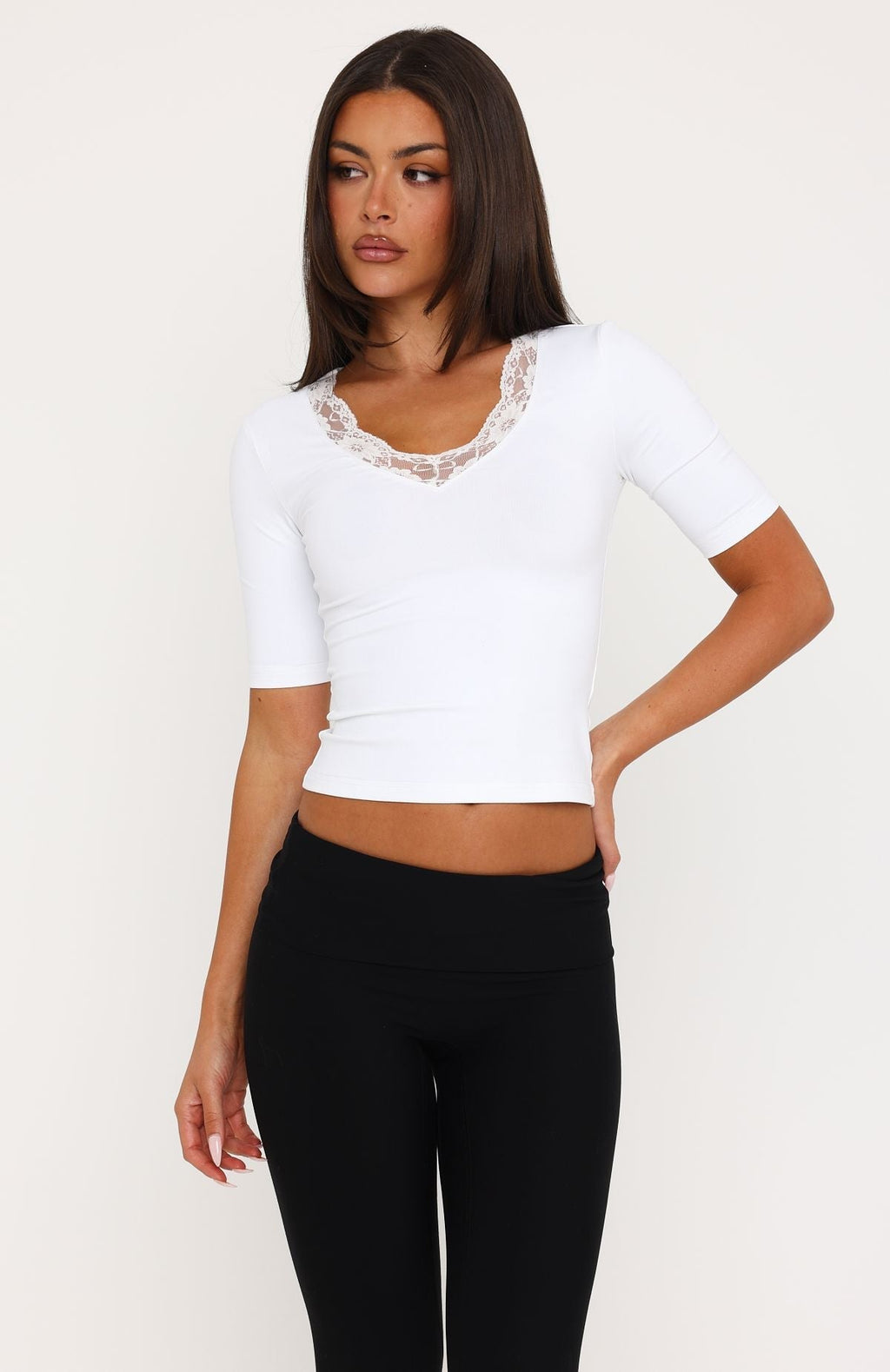 Trending Keep The Change 34 Sleeve Top White