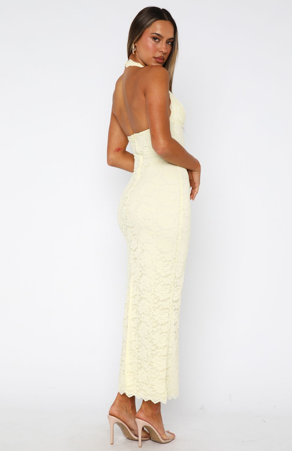 Trending Destiny Lace Maxi Dress Lemon
