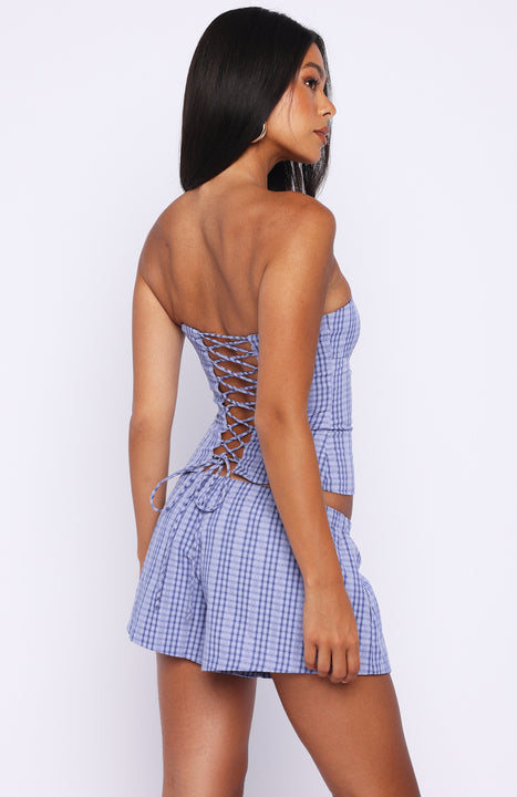 Trending Promise Me This Shorts Navy Check