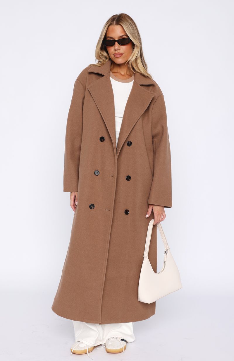 Trending Modern Edge Oversized Coat Caramel