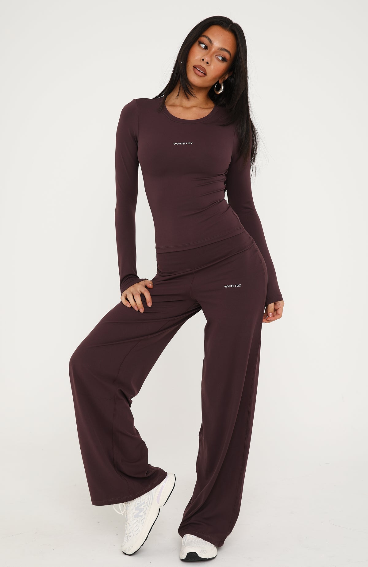 Trending Core Strengths Wide Leg Pants Plum