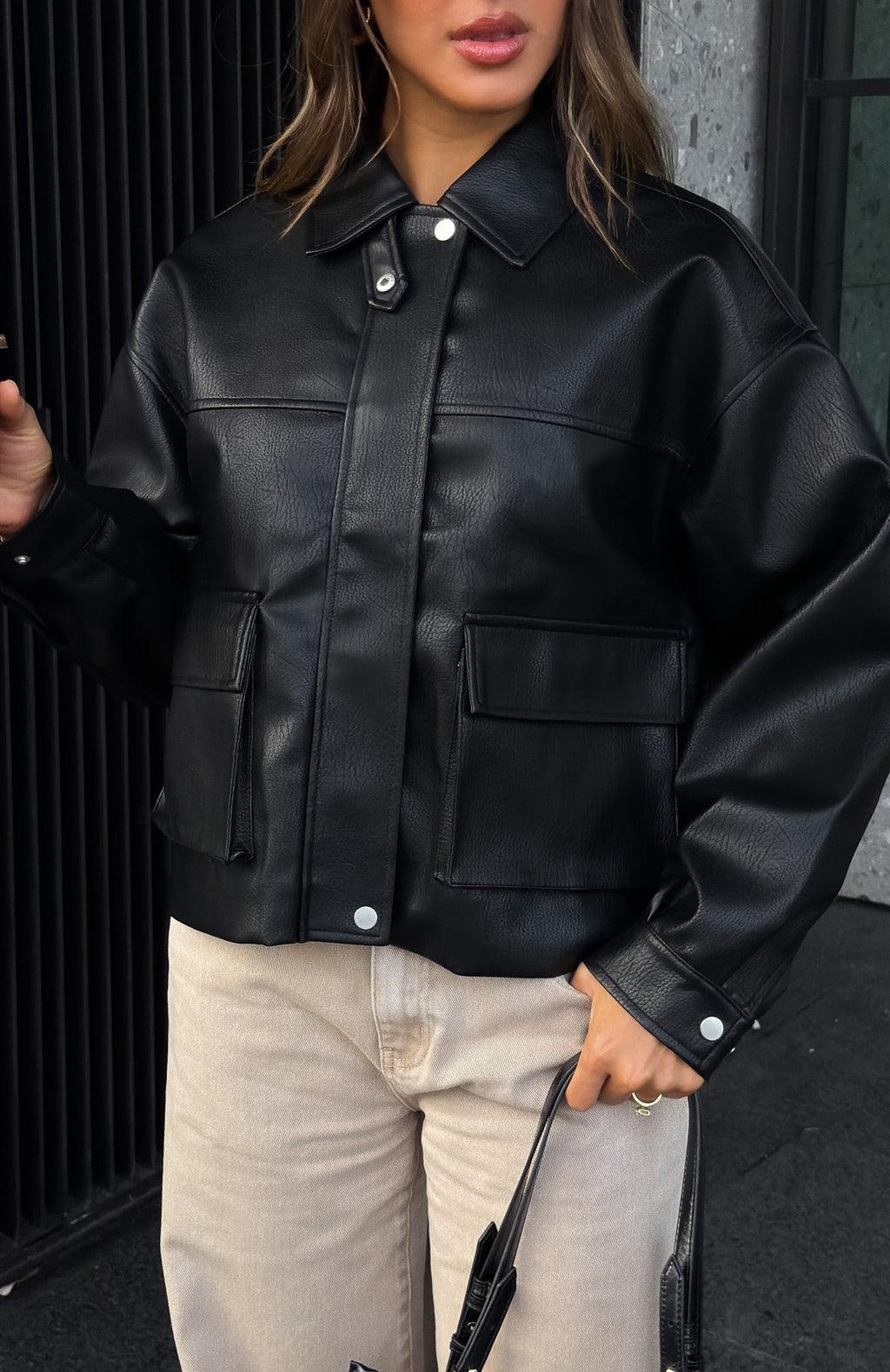 Trending Crave When Its Gone PU Jacket Black