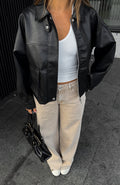 Trending Crave When Its Gone PU Jacket Black
