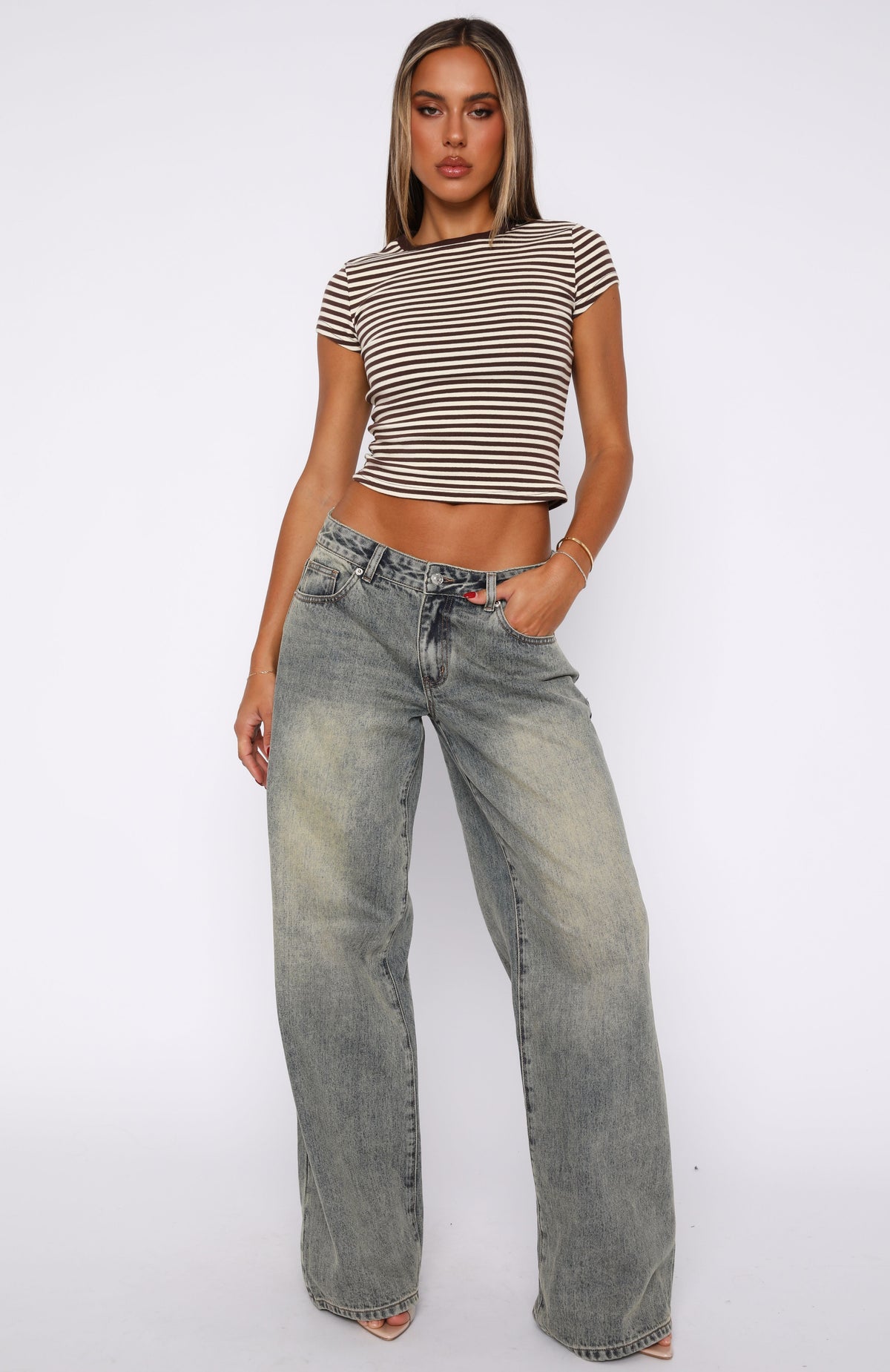 Trending Maeve Low Rise Wide Leg Jeans Sand Wash