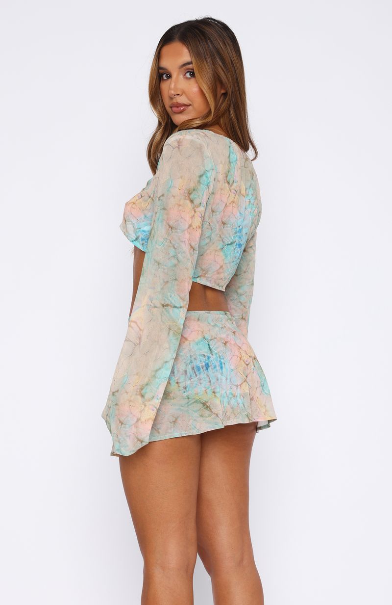 Trending Aura Wave Mini Skirt Seaside Mottle