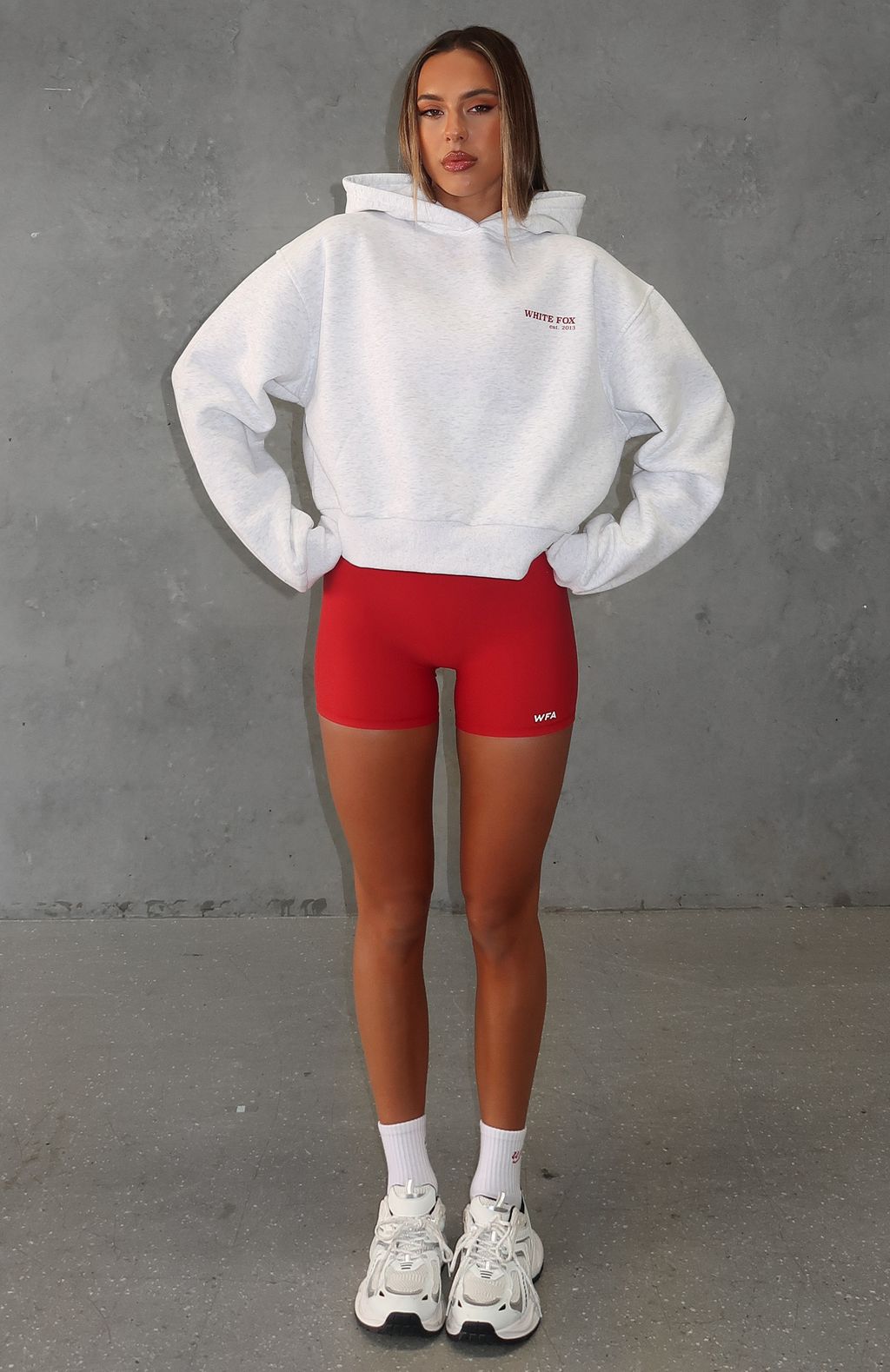 Trending Serving Up Cropped Hoodie Grey Marle