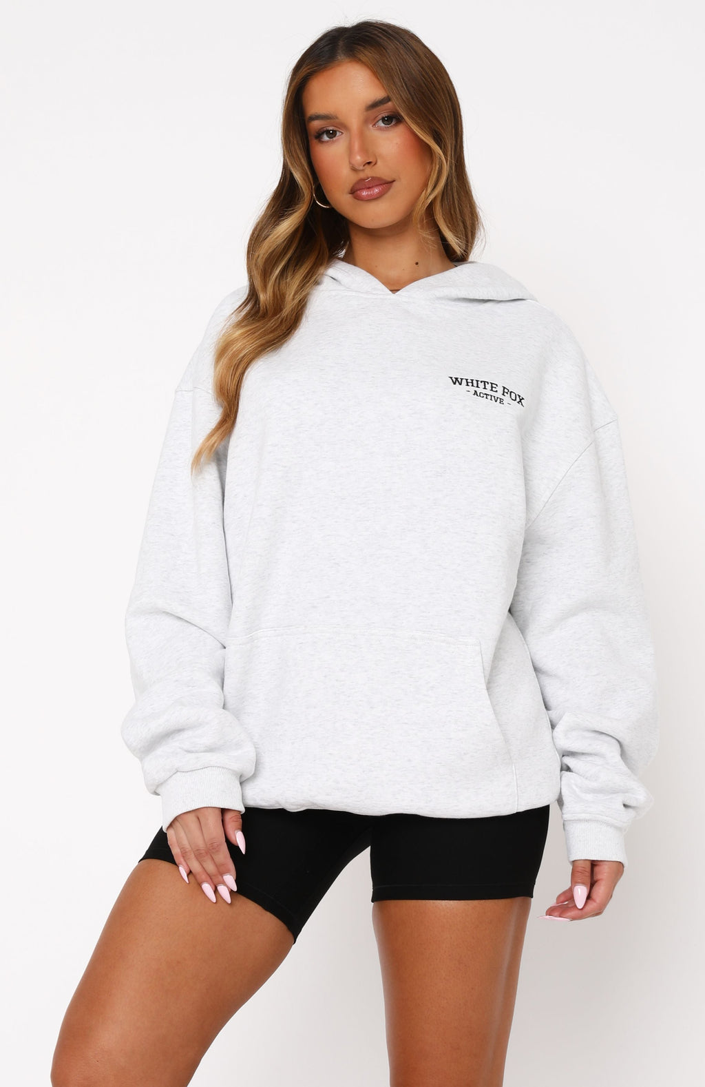 Trending Taking Sides Oversized Hoodie Grey Marle