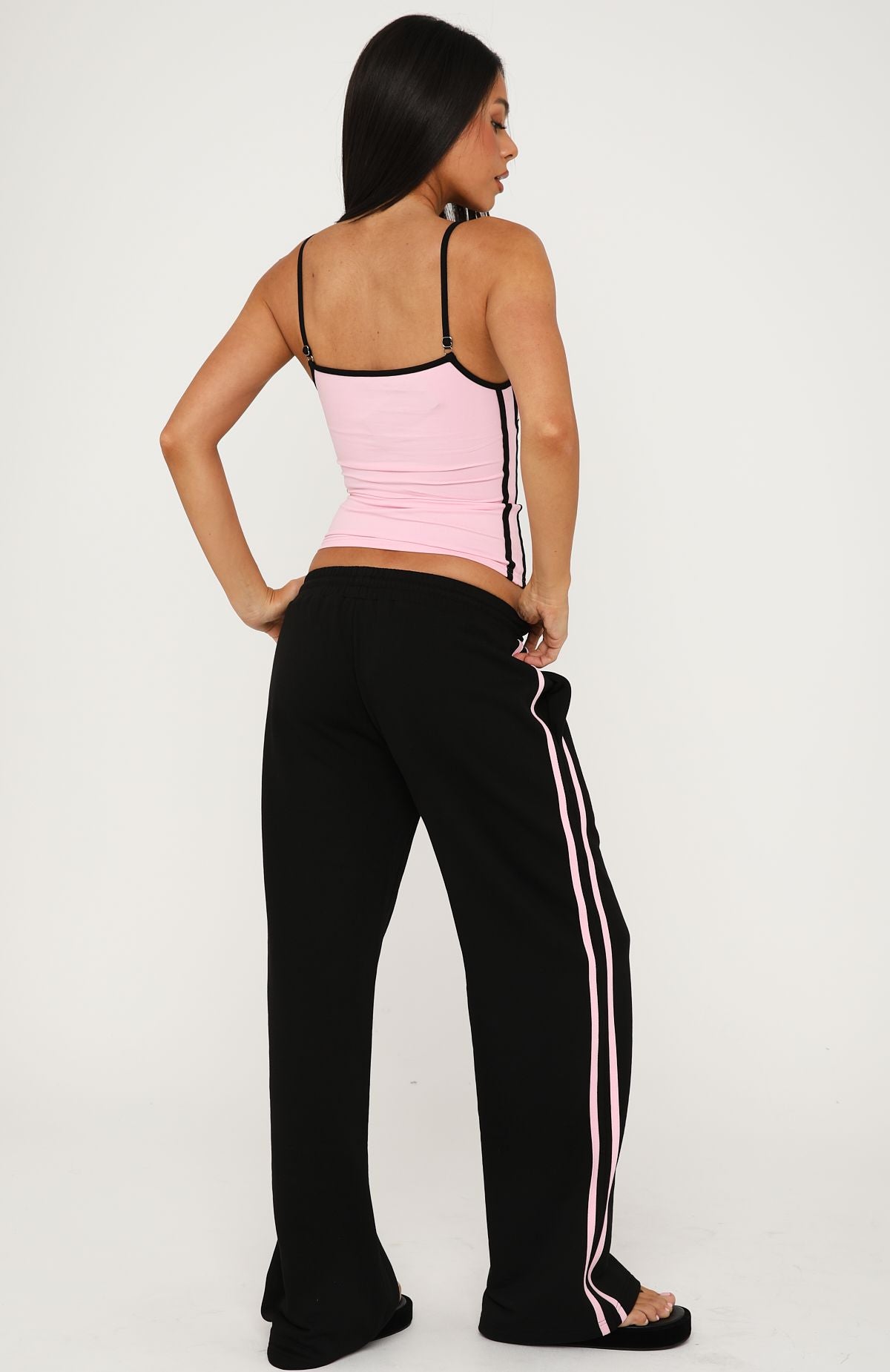 Trending Breaking Your Heart Track Pants Black