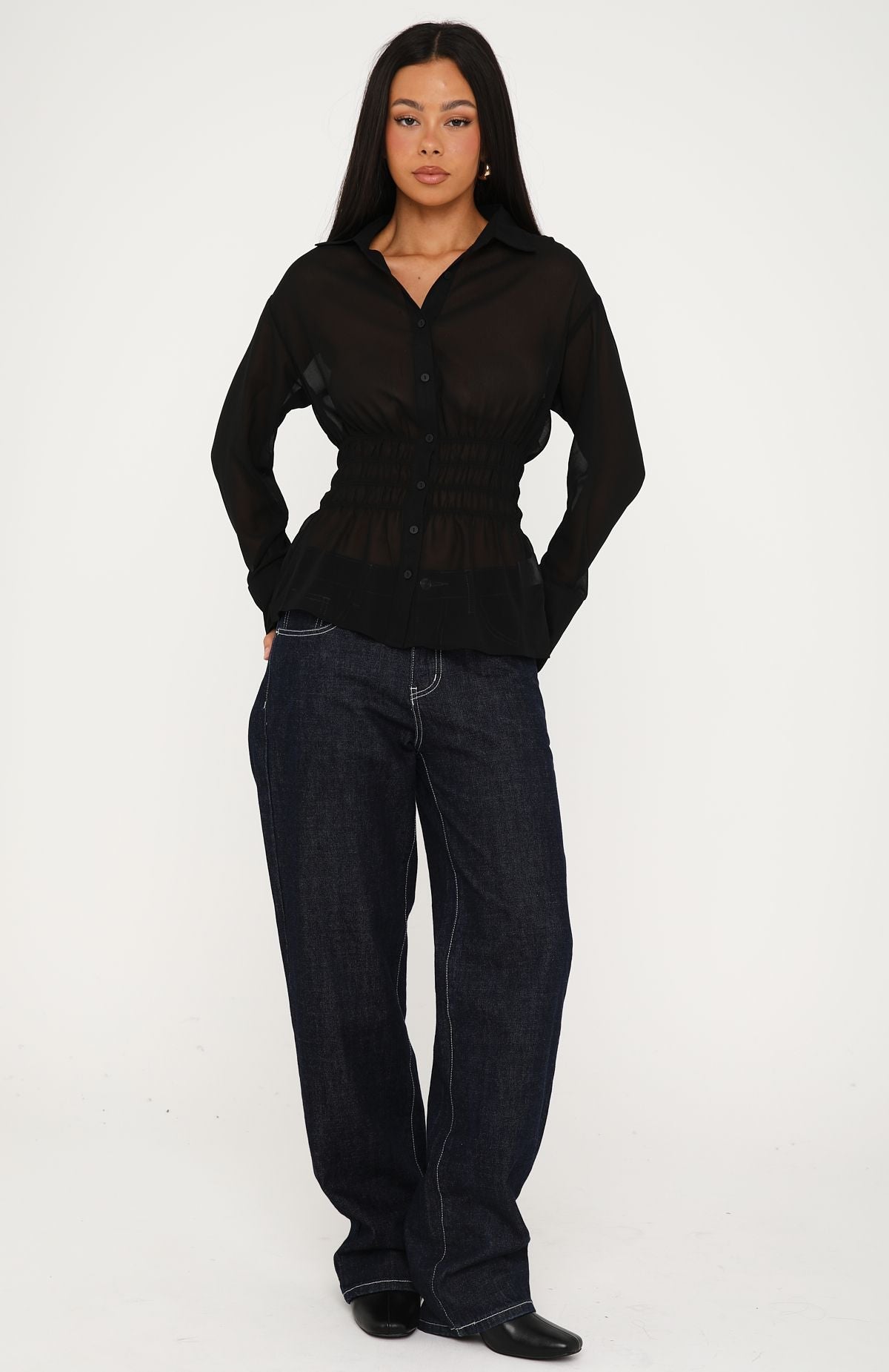 Trending Felt Like Us Long Sleeve Top Black