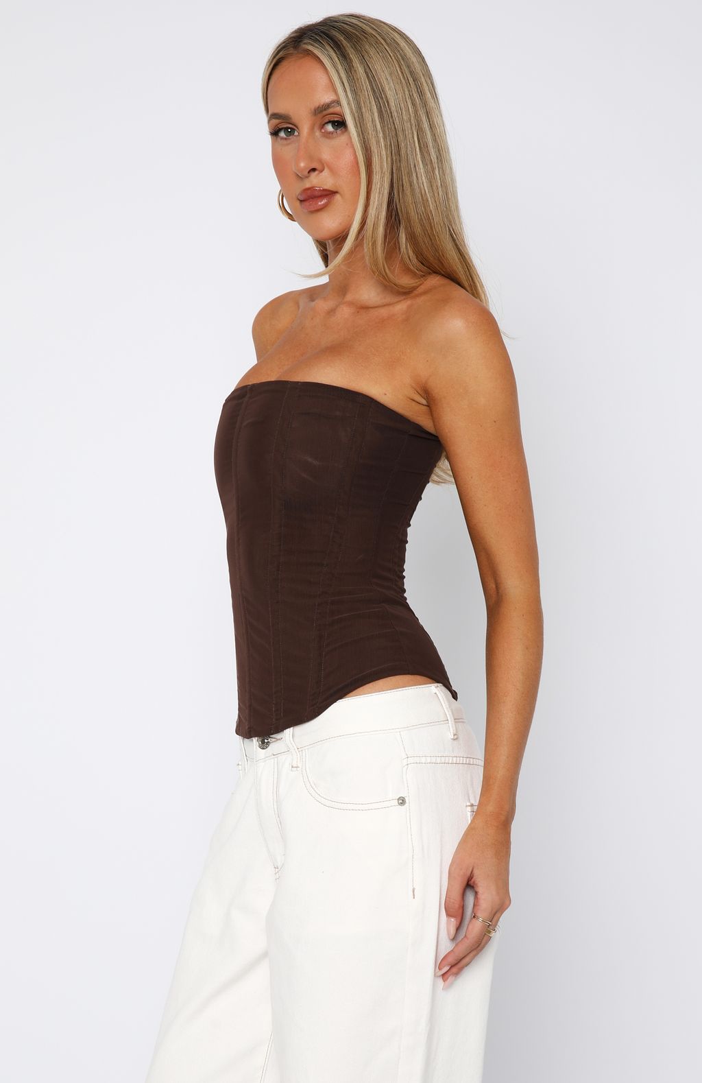 Trending Tell Me A Secret Strapless Bustier Chocolate