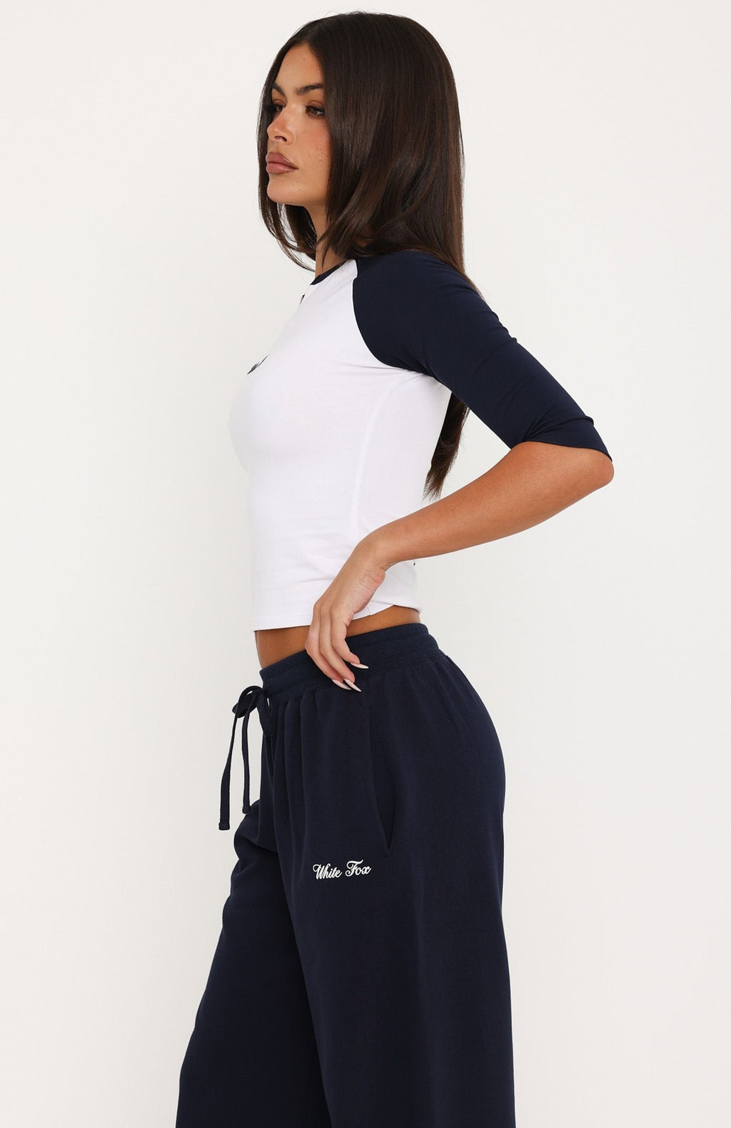 Trending Tatiana Raglan 34 Sleeve Top WhiteNavy